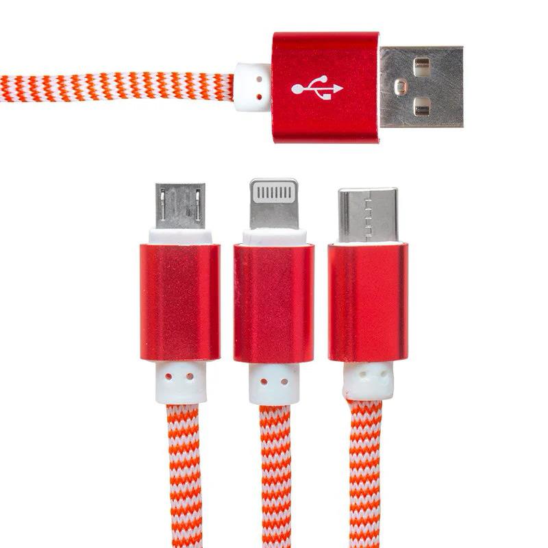 Powermaster 2.1 Amper 3 in 1 USB Şarj ve Data Kablosu