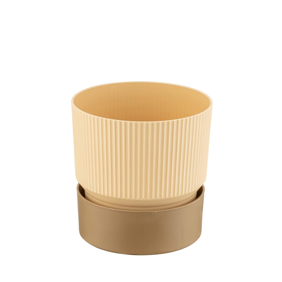 Çizgi Desenli Saksı Tabaklı Kahve 1,25 Lt 130*130 Mm