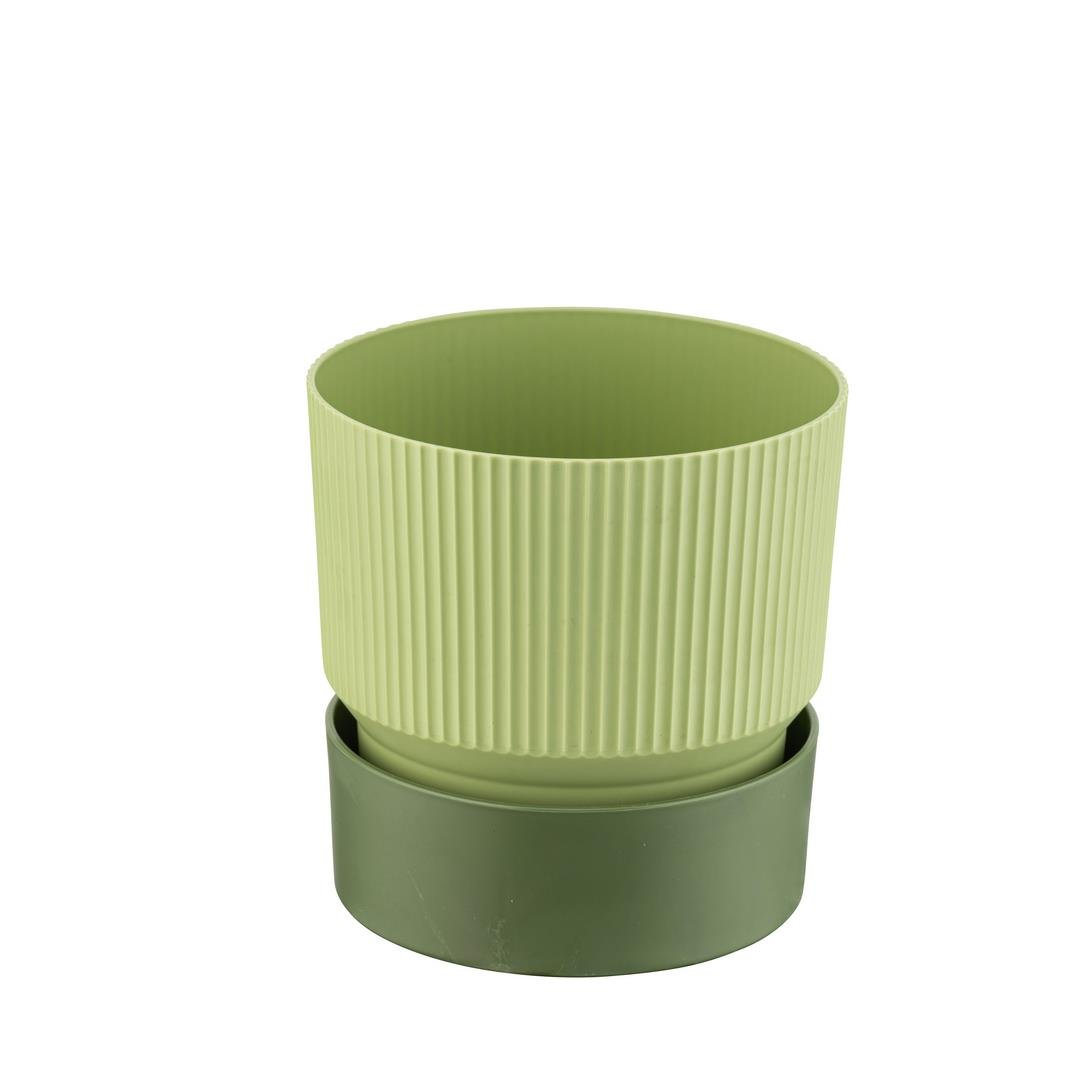 Çizgi Desenli Saksı Tabaklı Mint 2 Lt 150*150 Mm