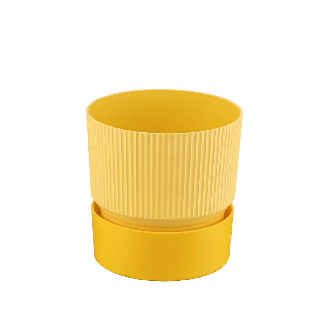 Çizgi Desenli Saksı Tabaklı Mint 3 Lt 170*170 Mm