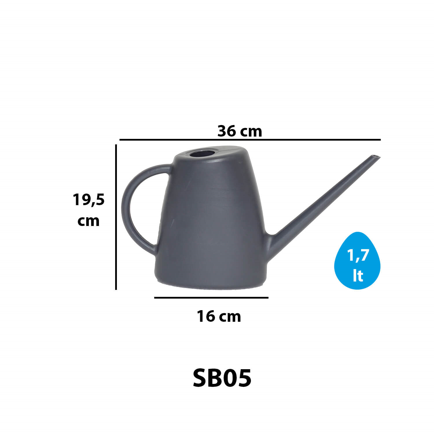 Serinova 1,7 Lt Sulama Bidonu Antrasit