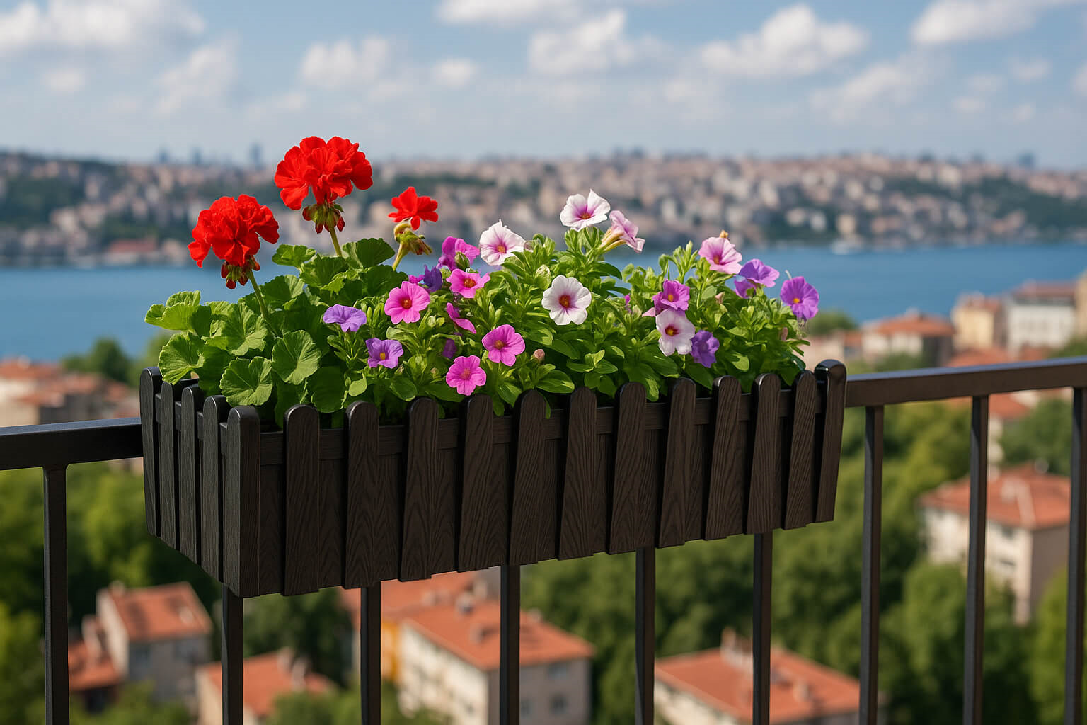 Serinova İstanbul Çit Balkon Saksı 9 Lt