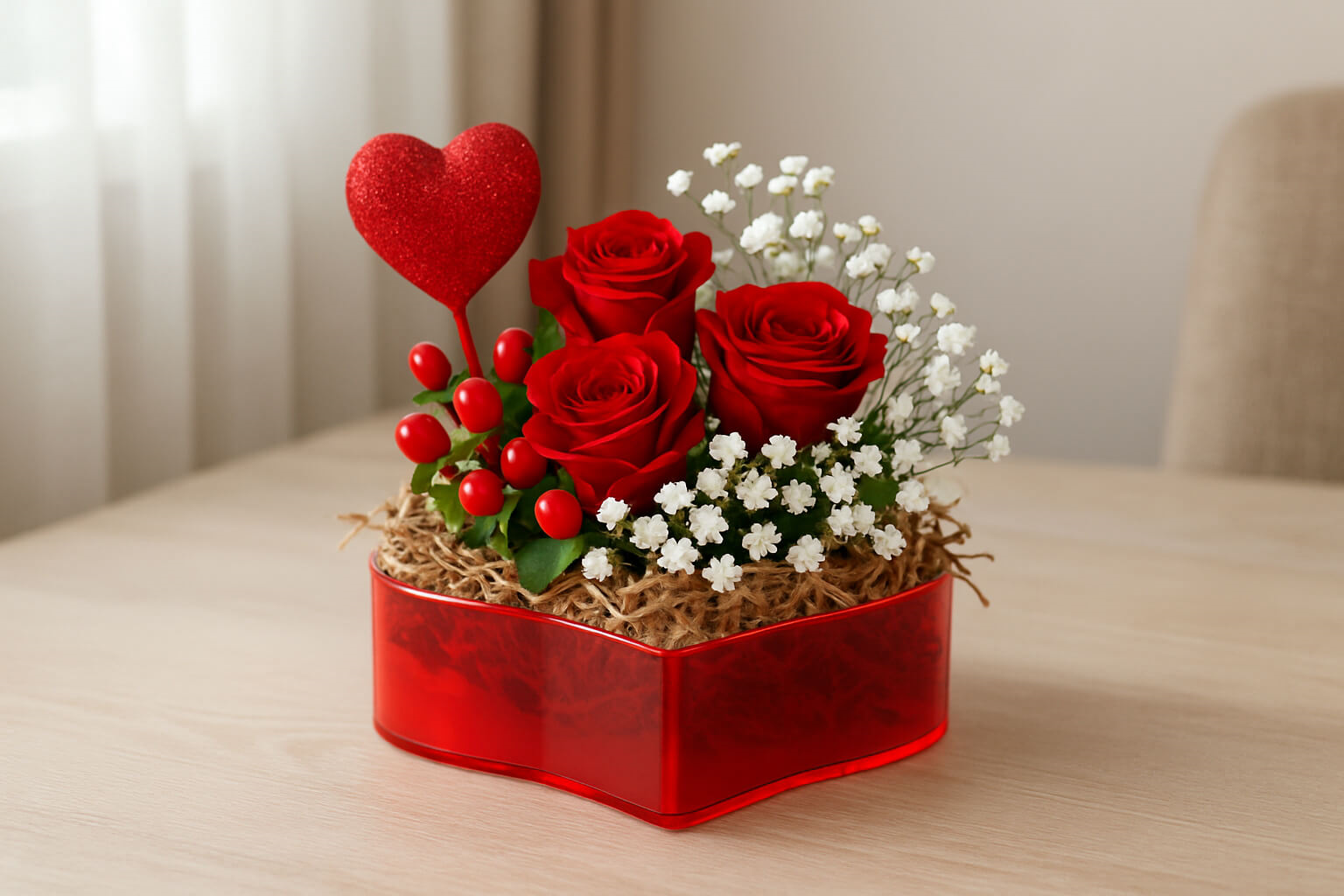 Serinova Kalp Arajman Saksı 1,7 Lt Kırmızı