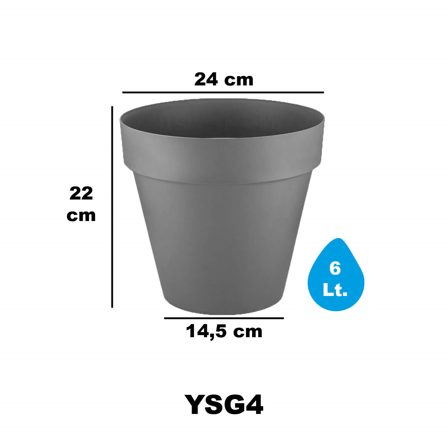 Serinova Yalı Saksı 6 Lt Separetörlü