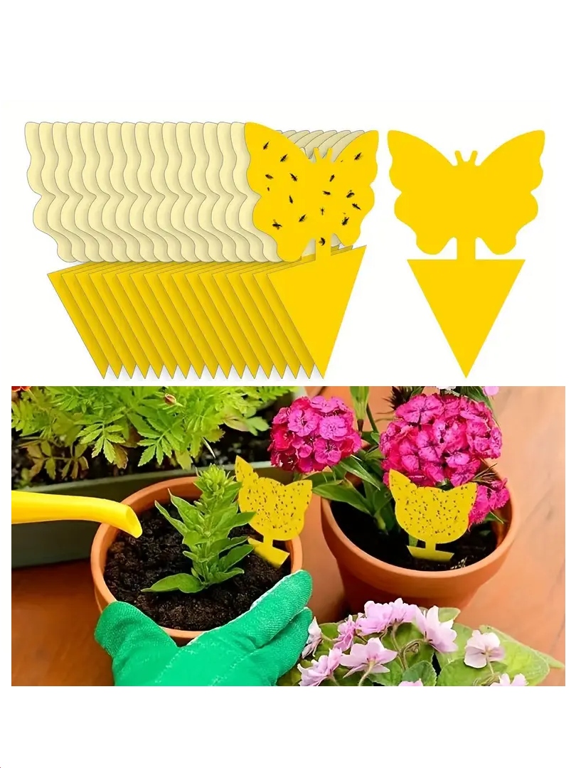 Sarı Sinek / Böcek Tuzağı 10 Adet Kelebek Desen