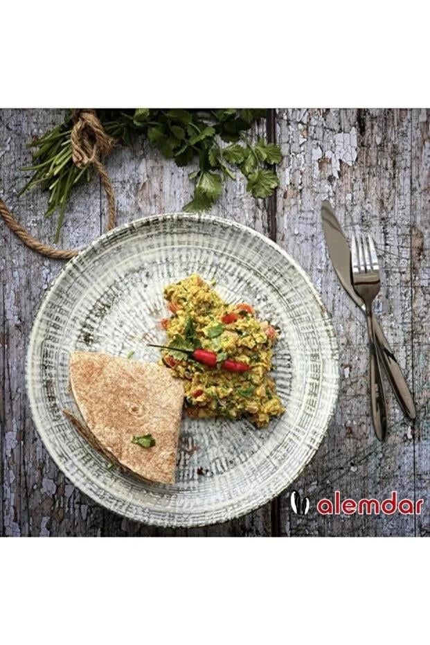 Bonna Odette Olive Serisi 6'lı 27 Cm Servis Tabağı Seti