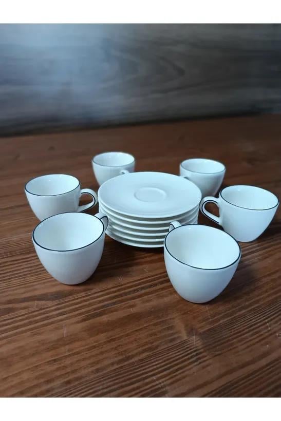 Bonna Porselen Retro Seri 6'lı 80 cc Türk Kahve Fincan Takımı - E104RIT02KFT
