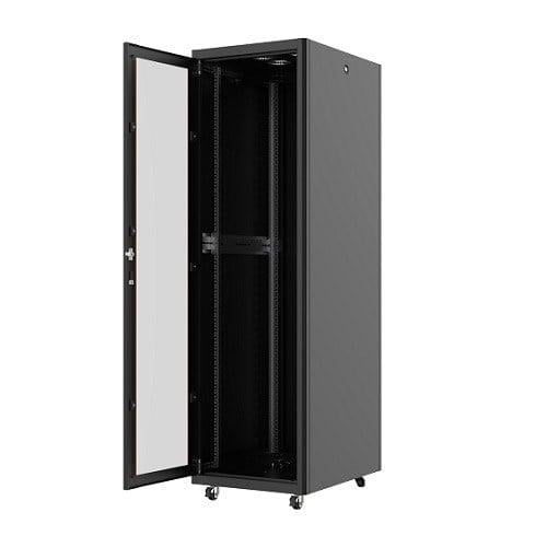 AGER 26U 600x800mm Dikili Tip Siyah Kabinet Agena AG-AN26U6080S1 Cam Kapak