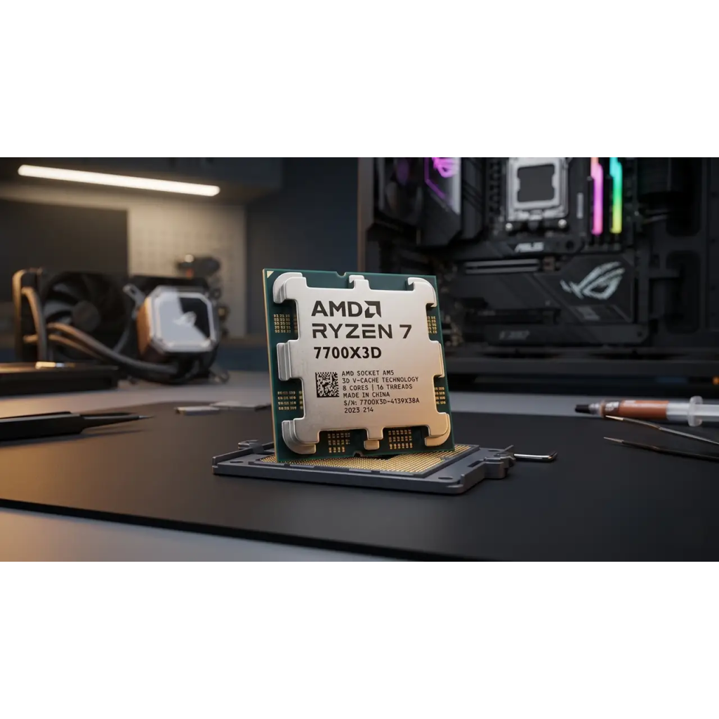 AMD RYZEN 7 7700X3D 8 Core, 4,00-4.50GHz, 104Mb Cache, 120W,  AM5 Soket, TRAY, (Dahili Grafik VAR, Fan YOK) TÜRKİYE Distibütör GARANTİLİ