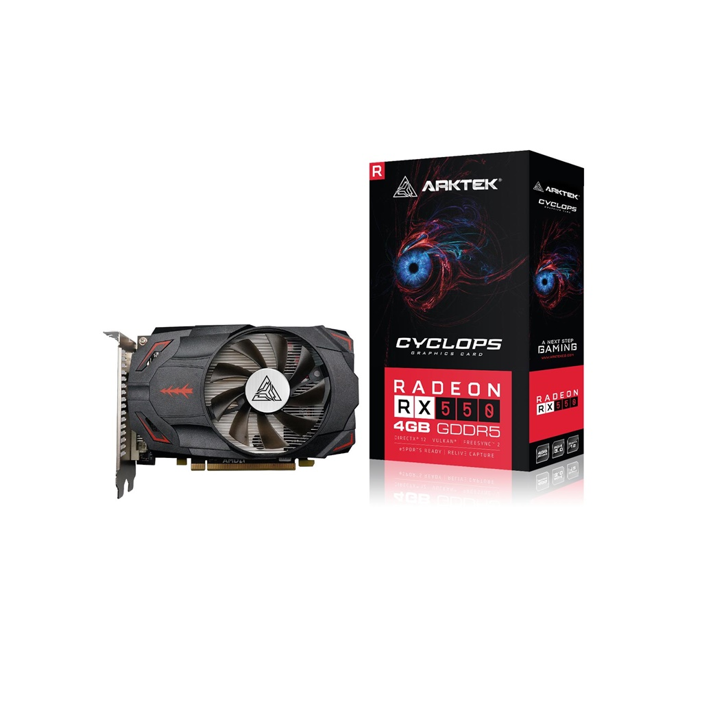 ARKTEK CYCLOPS, AKR550D5S4GH1, RX550, 4Gb, GDDR5, 128BIT, 1xDVI, 1xHDMI, 1xDP GAMING Ekran Kartı
