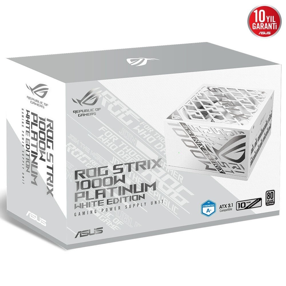 ASUS 1000W 80+ PLATINUM ROG STRIX 1000P Tam Modüler Power Supply Beyaz