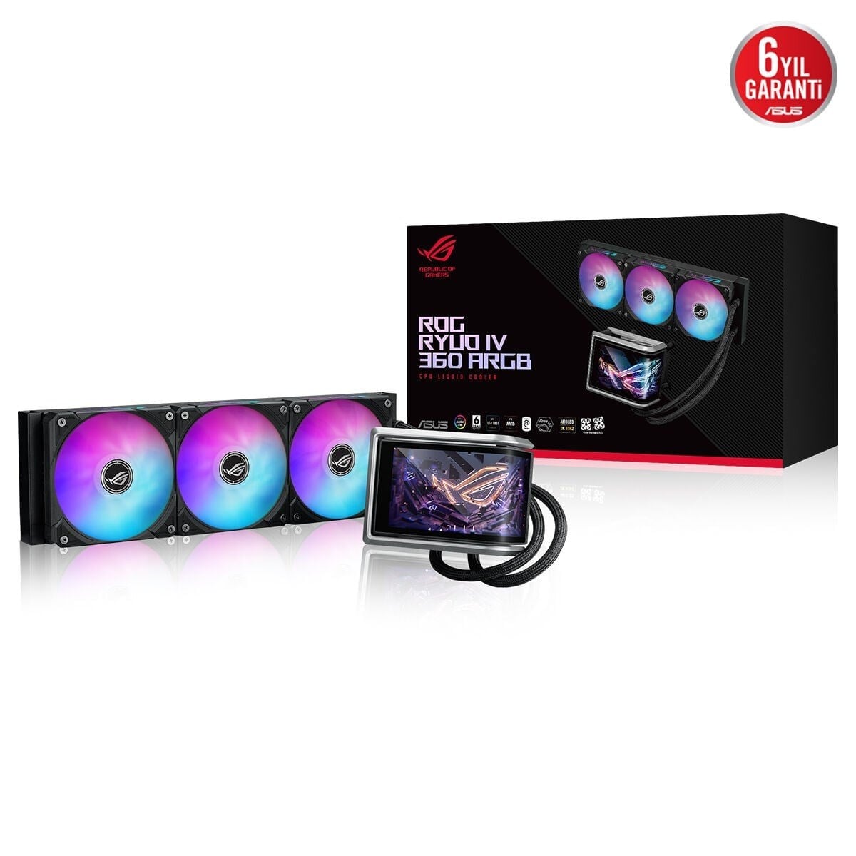 ASUS 360MM ROG RYUO IV 360 ARGB LCD AM5-1851p Sıvı Soğutmalı İşlemci Fanı / 90RC01N1-B0EAY0