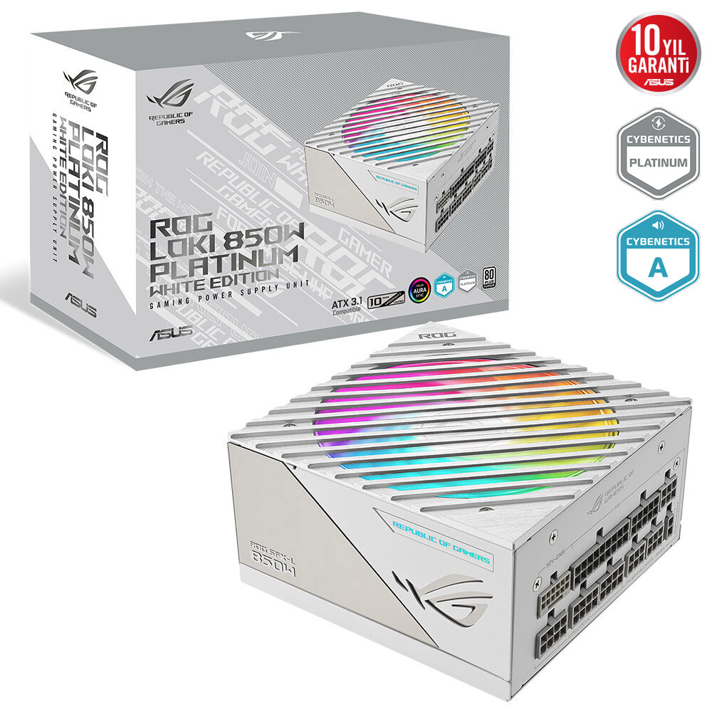 ASUS 850w 80+ Platinum ROG LOKI SFX-L Tam Modüler SFX Power Supply Beyaz / 90YE00N2-B0NA00