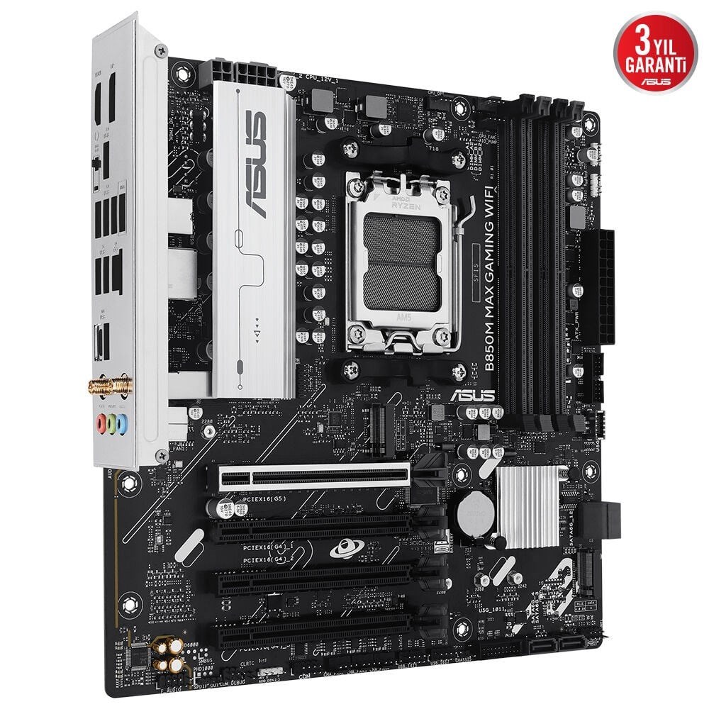 ASUS B850M MAX GAMING WIFI 4xDDR5 DP/HDMI 3xM2 AM5 ANAKART
