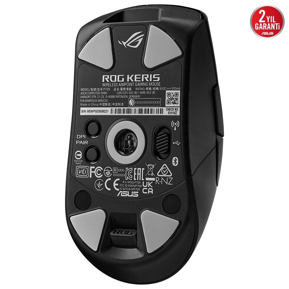 ASUS P709 ROG KERIS WL AIMPOINT/BLK AURA SYNC RGB WIRELESS GAMING MOUSE