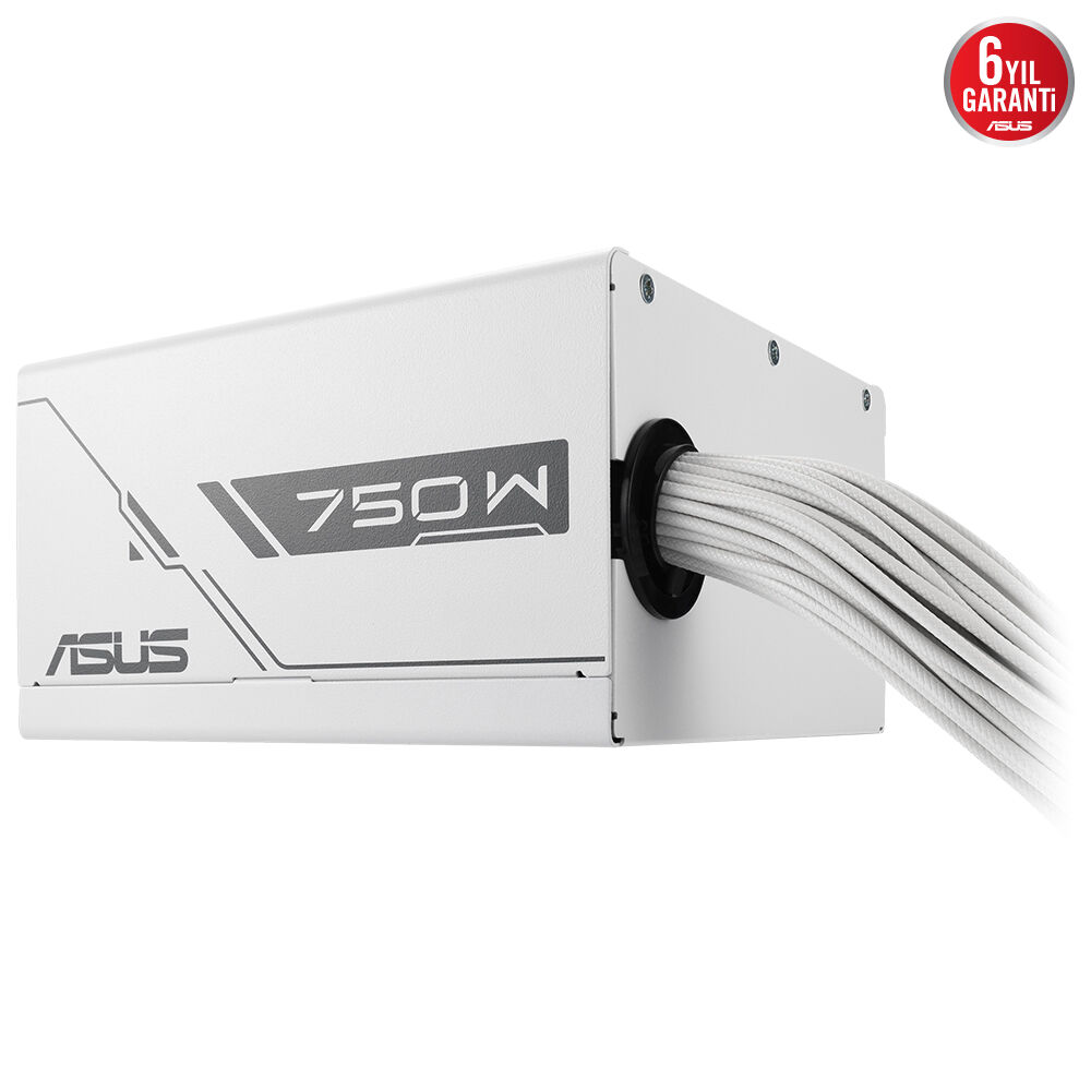 ASUS PRIME 750W BEYAZ (750W, 80+ BRONZ SERTİFİKALI, 135MM FAN,  6 YIL GARANTİ) BEYAZ