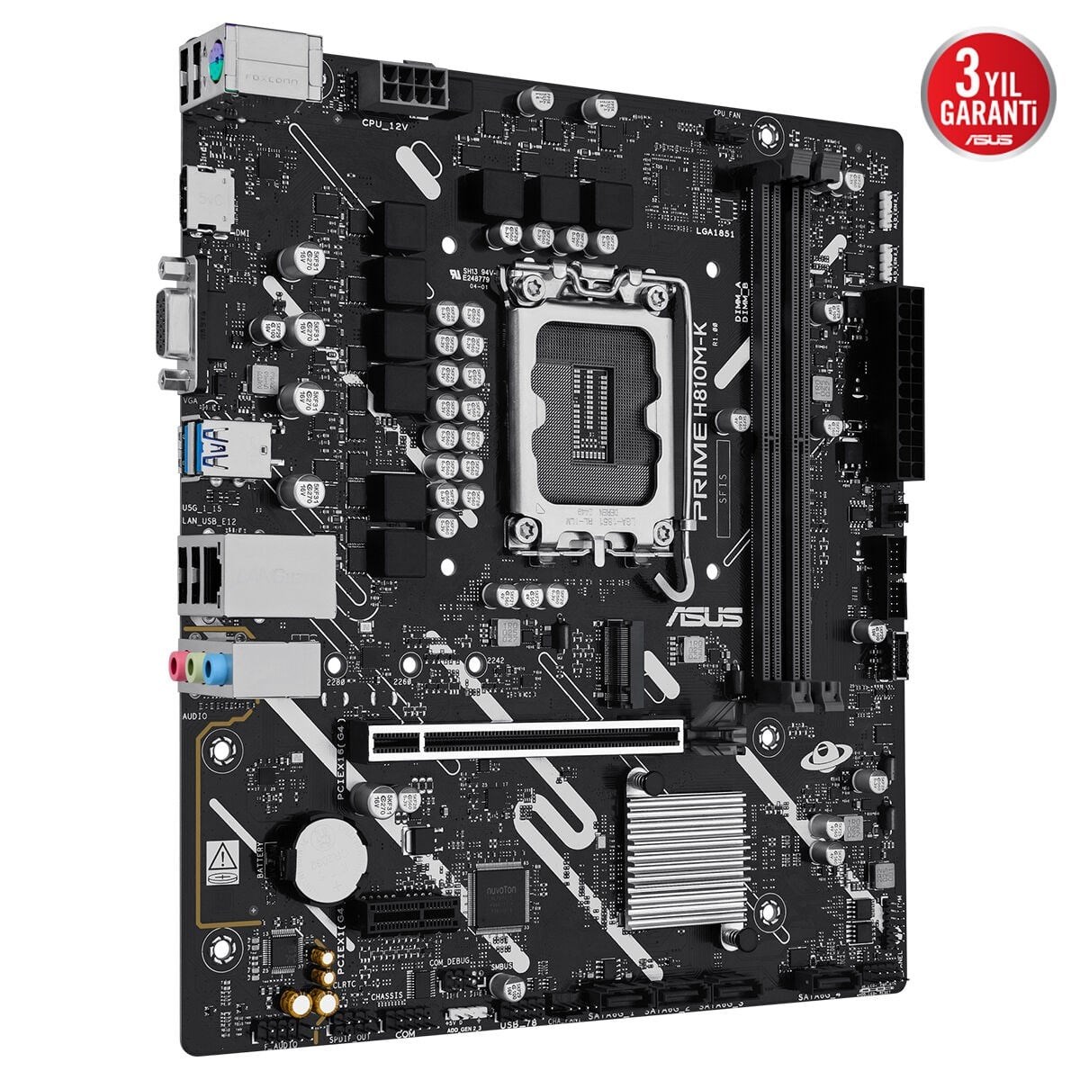ASUS PRIME H810M-K 2x DDR5 HDMI/VGA 1x M.2 1x 2.5GLAN USB3.2 1851P ANAKART