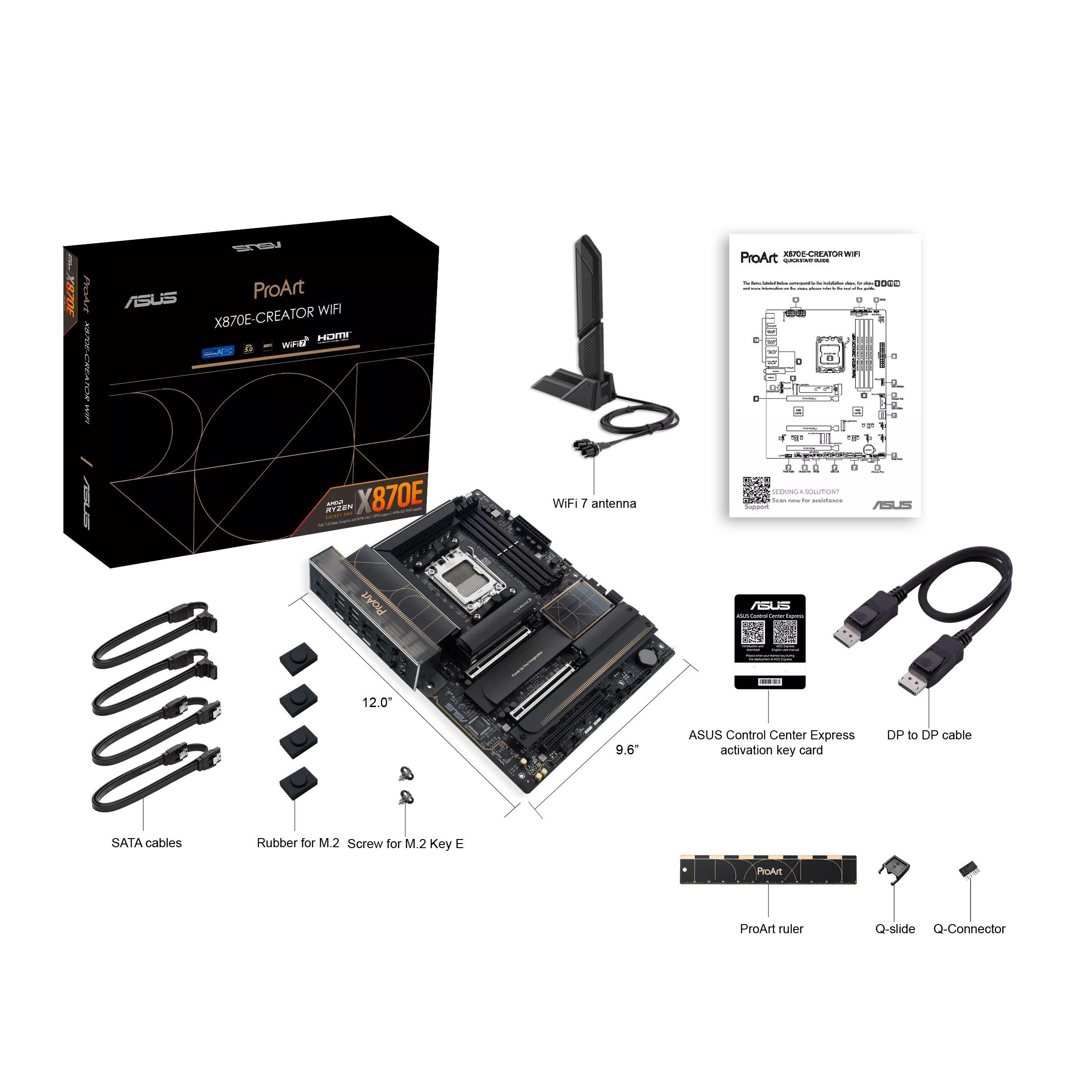 ASUS PROART X870E CREATOR WIFI-7 DDR5 HDMI DP PCIE 5.0 AM5 ATX