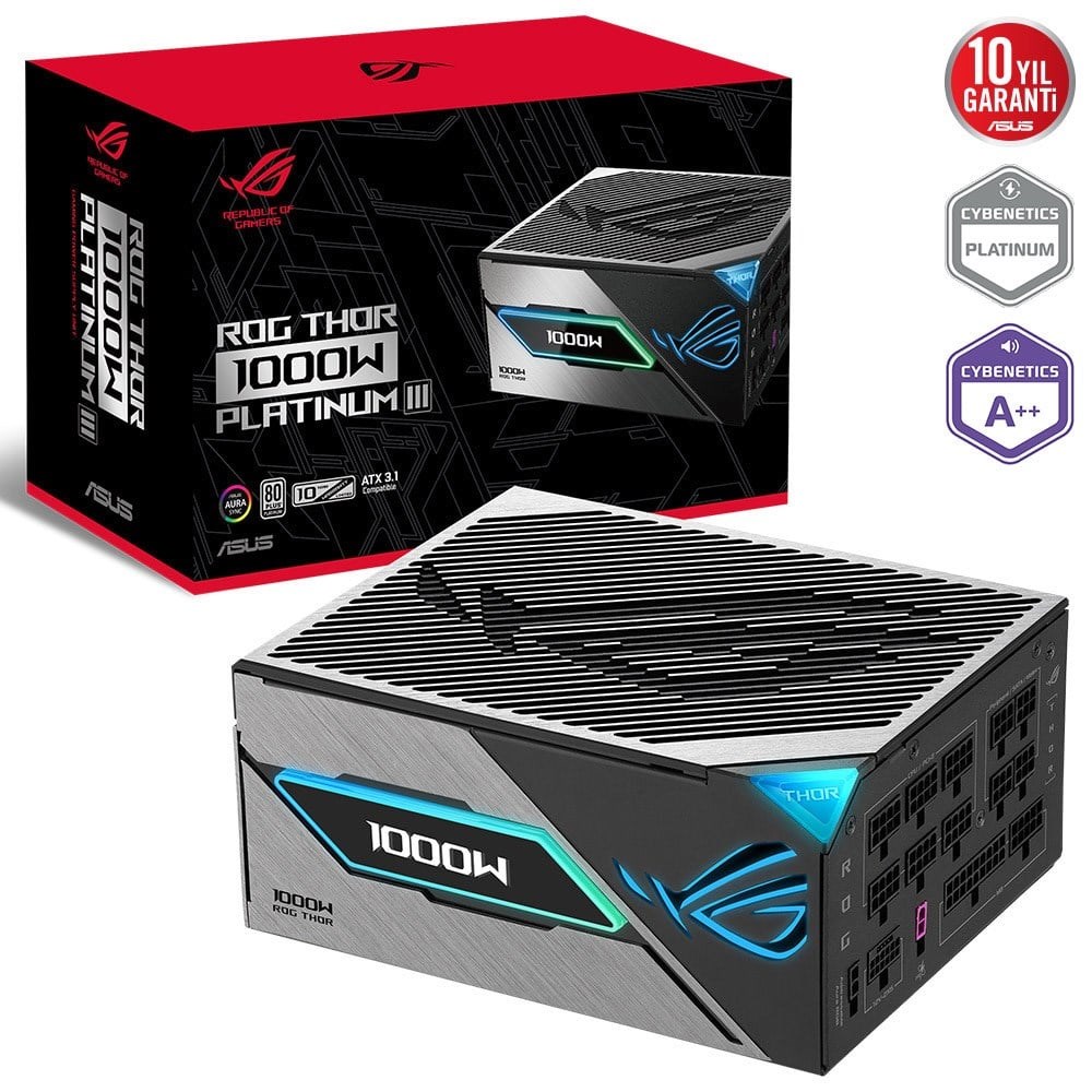 ASUS ROG-THOR-1000P3 1000W 80+ PLATINUM MANYETİK OLED EKRAN POWER SUPPLY PCI-E 5.0