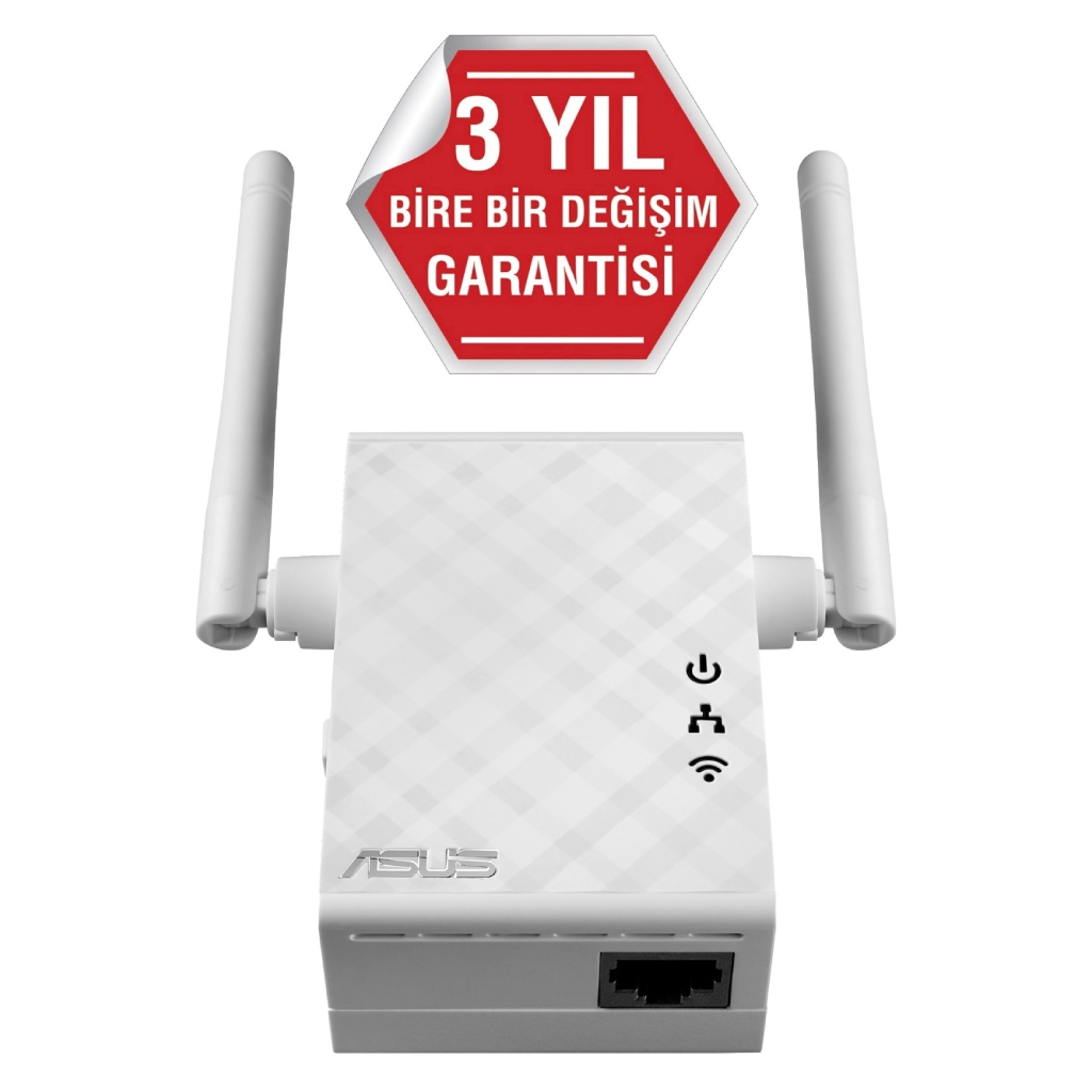 ASUS RP-N12, N300, 300Mbps, 2.4GHz WPS Butonu, 1Port Megabit Lan, Menzil Genişletici
