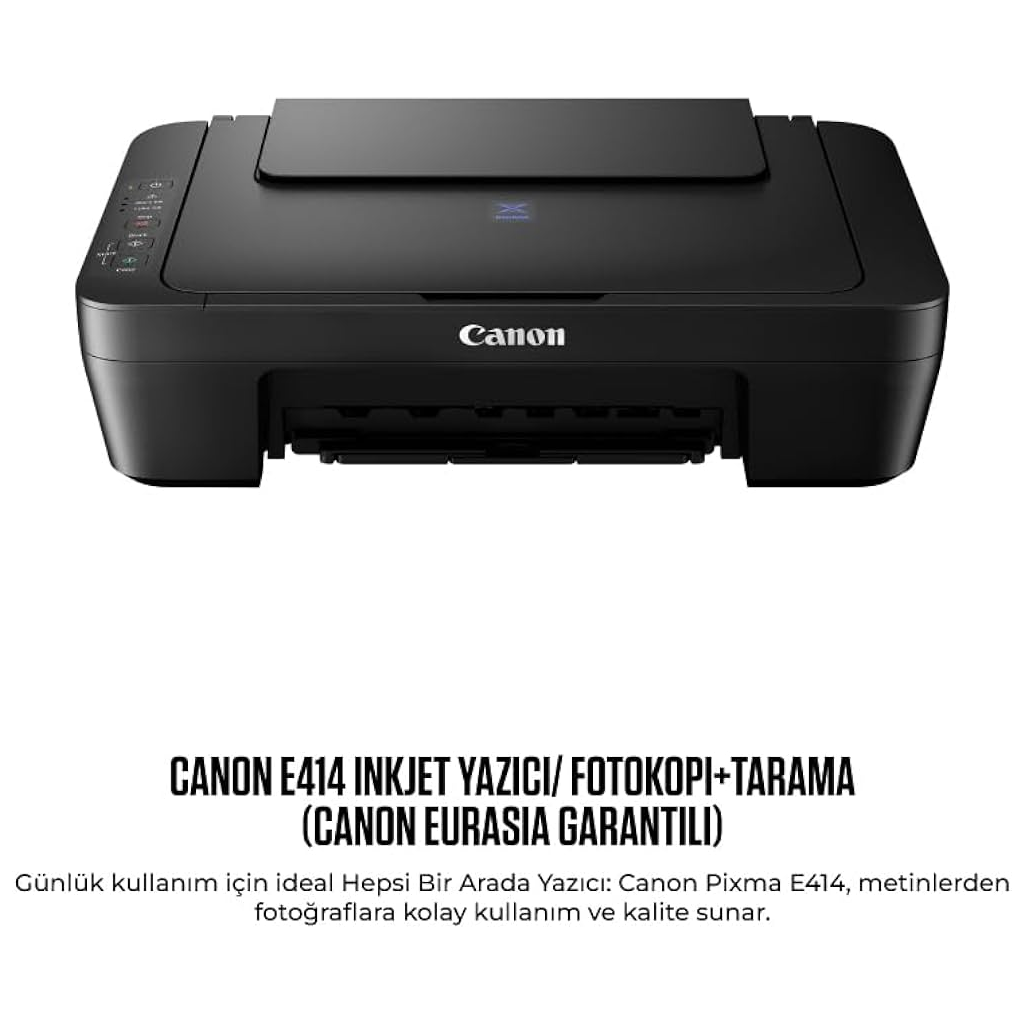 CANON PIXMA E414, Renkli, Kartuşlu, Yazıcı, Tarayıcı, Fotokopi, Usb ORİJİNAL MÜREKKEP