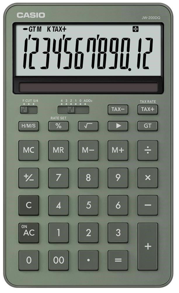 Casio JW-200DQ-GN 12 Hane Puslu Yeşil Masa Üstü Hesap Makinesi