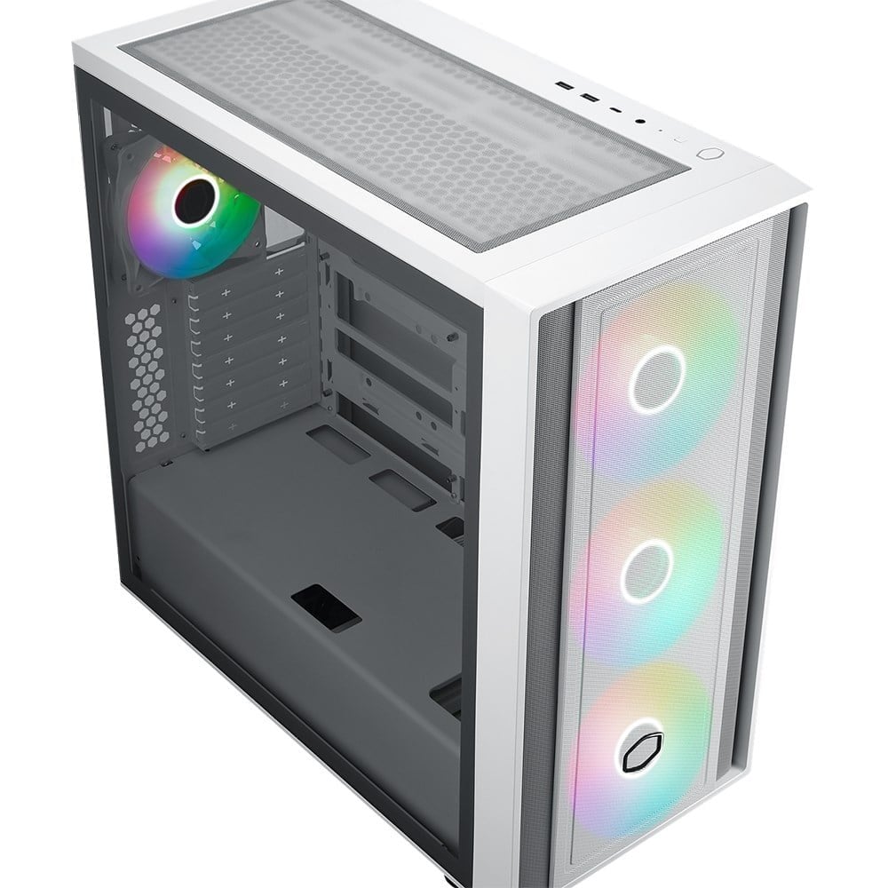 COOLERMASTER MasterBox 600 TG MB600-WGNN-S00 3-14CM ARGB Fanlı Gaming EATX PC Kasası Beyaz