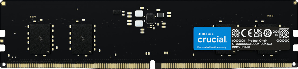 CRUCIAL 8GB DDR5 4800MHZ CL40 PC RAM VALUE CT8G48C40U5