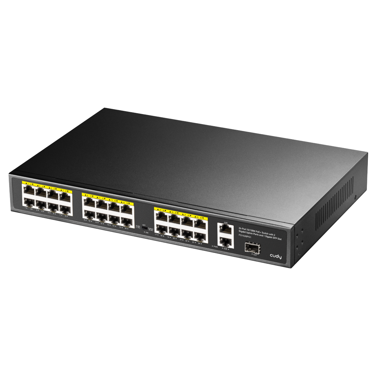 CUDY 24port PoE 300w 1-SFP 2-Uplink Gigabit Yönetilemez Switch FS1026PS1