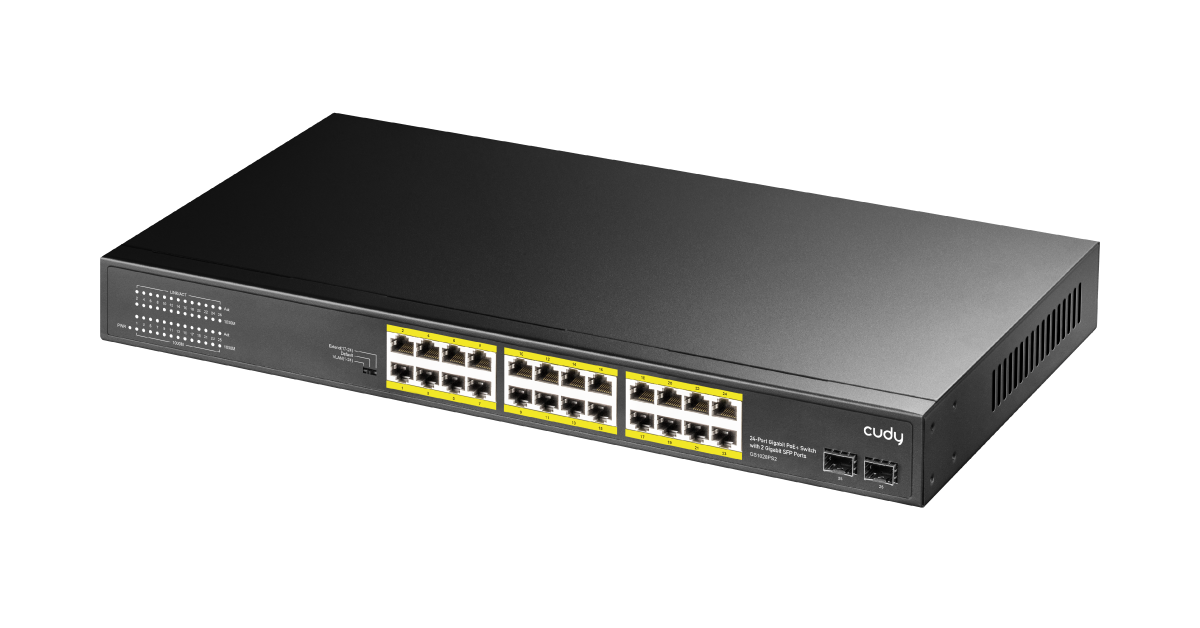 CUDY 24port PoE 300w 2-Uplink Gigabit Yönetilemez Switch GS1028PS2