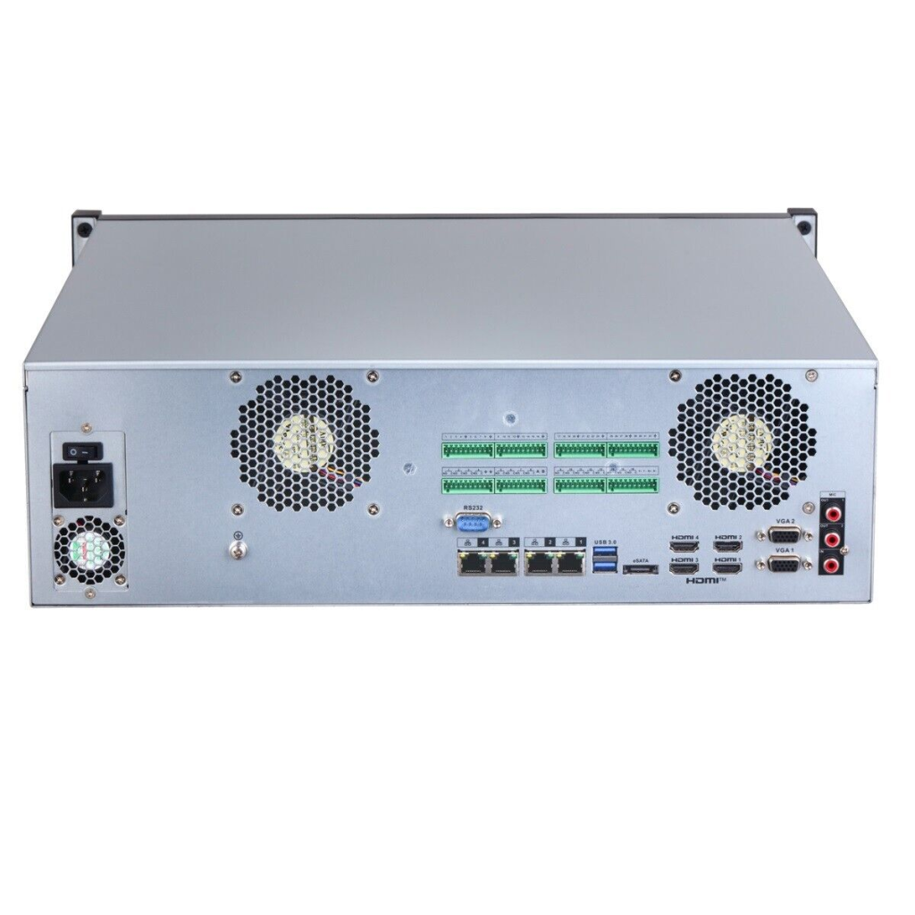DAHUA  NVR616H-128-XI, 128Kanal, 32Mpix, H265+, 16 HDD, 1080P Kayıt, 1024 Mbps Bant Genişliği, 4 Port 2500 Mbps LAN, RAID 0/1/5/6/10 NVR