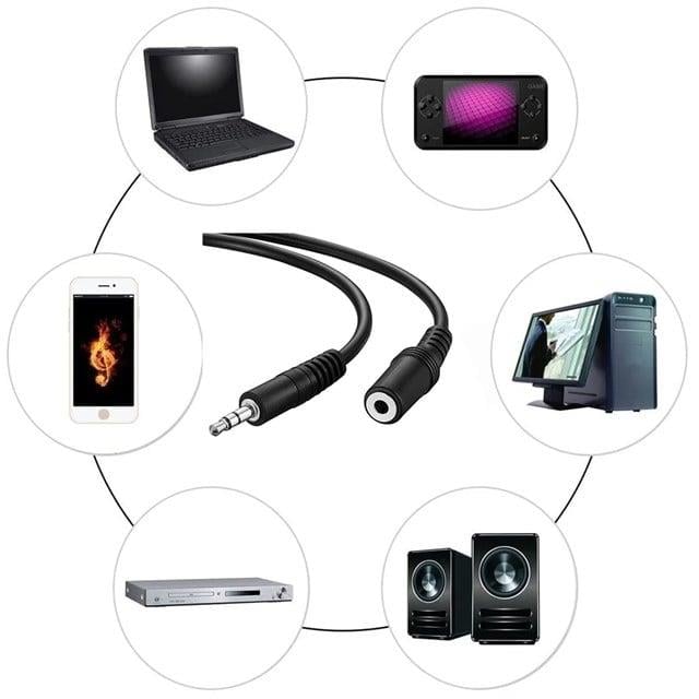 Elektromer EL-8942 Siyah 3.5mm Stereo Erkek/Dişi 10 Metre Uzatma Kablo