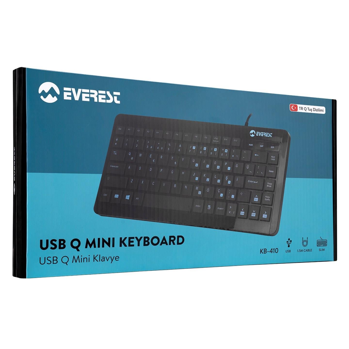 EVEREST KB-410 Kablolu USB Mini Klavye