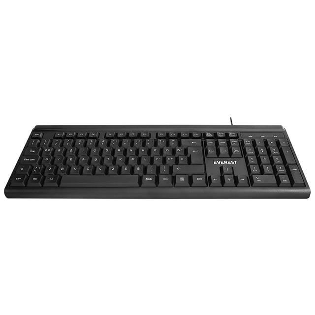 Everest KB-741F Siyah/Gri 2 Mt. Bakır Kablolu Multimedia Usb Türkçe F Klavye