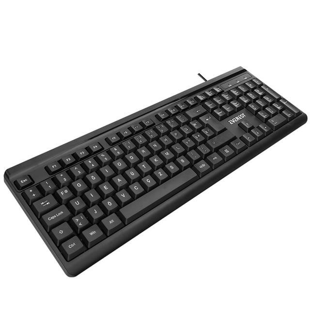 Everest KB-741F Siyah/Gri 2 Mt. Bakır Kablolu Multimedia Usb Türkçe F Klavye