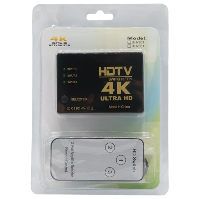 Fully G-538N 4K Ultra HD Destekli 3 Port Uzaktan Kumandalı HDMI Switch Çoğaltıcı