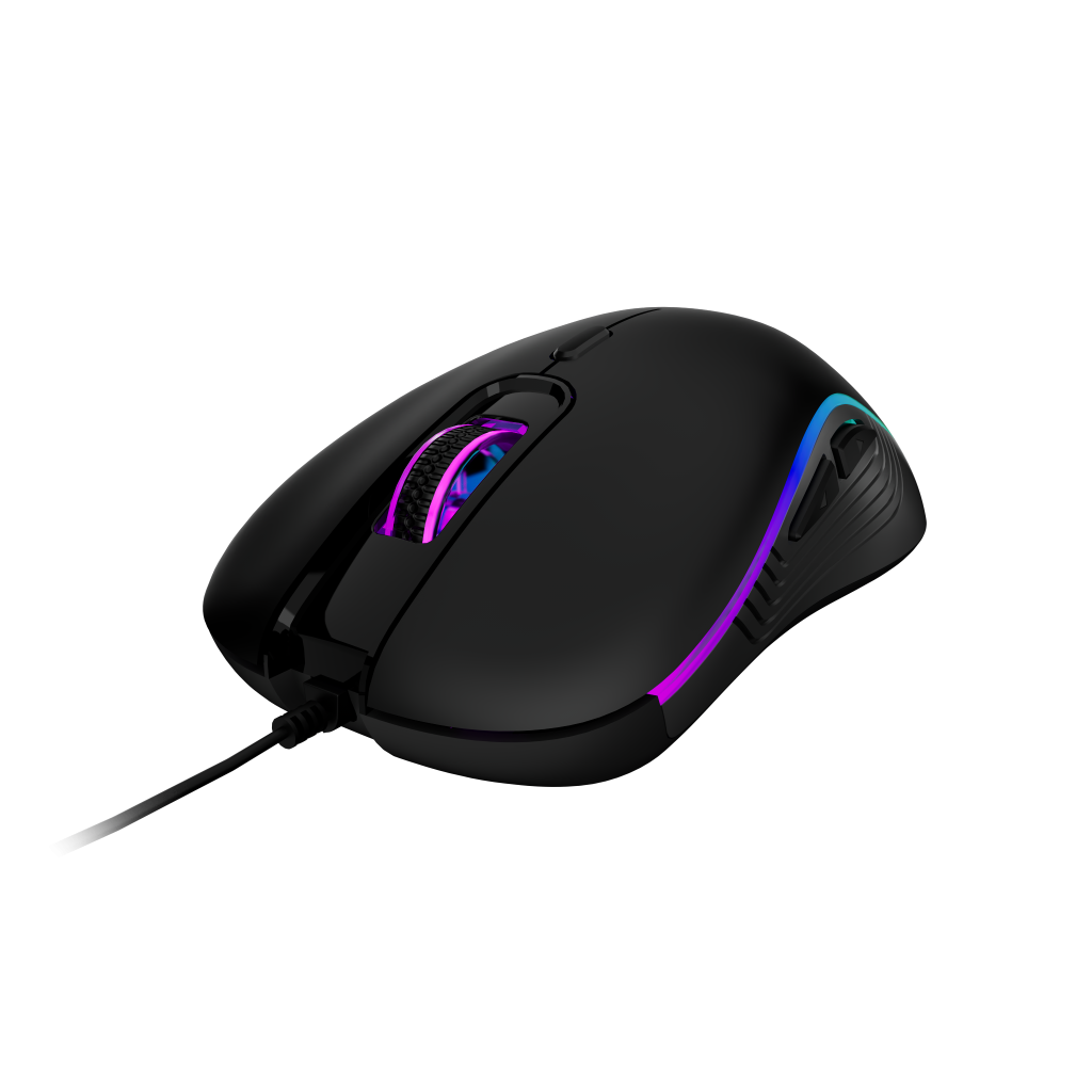 GAMDIAS AURA GS3, Çok Renkli Aydınlatma,  USB Kablolu, 6 Programlanabilir Buton, Gaming Mouse, 3.600 DPI, Siyah