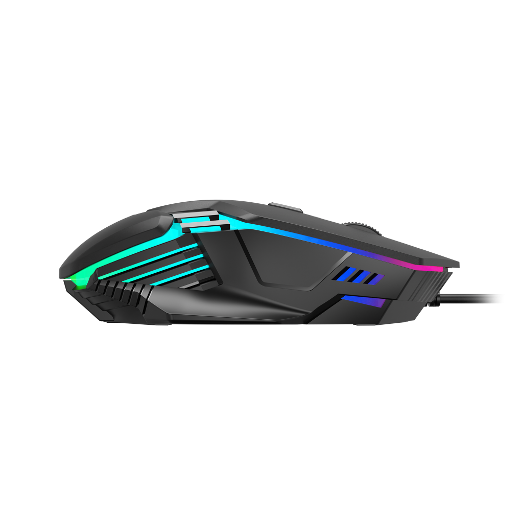 GAMDIAS AURA GS4, Çok Renkli Aydınlatma,  USB Kablolu, 6 Programlanabilir Buton, Gaming Mouse, 3.600 DPI, Siyah