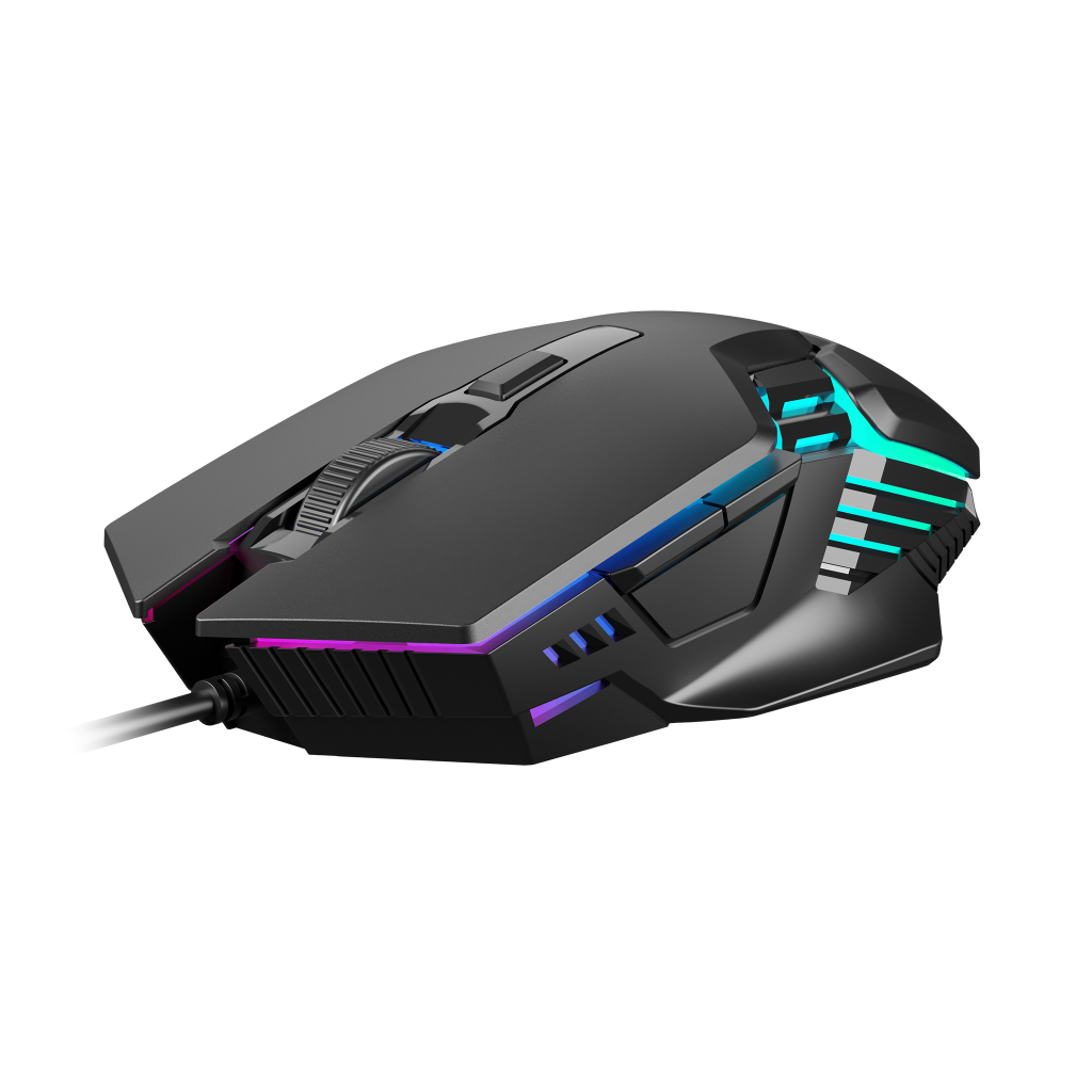 GAMDIAS AURA GS4, Çok Renkli Aydınlatma,  USB Kablolu, 6 Programlanabilir Buton, Gaming Mouse, 3.600 DPI, Siyah