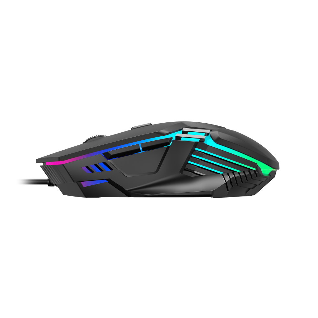 GAMDIAS AURA GS4, Çok Renkli Aydınlatma,  USB Kablolu, 6 Programlanabilir Buton, Gaming Mouse, 3.600 DPI, Siyah
