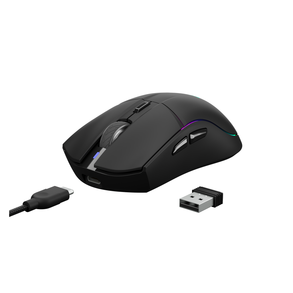 GAMDIAS HADES M3, RGB Aydınlatma, 2.4Ghz ve Bluetooth Kablosuz, 7 Programlanabilir Buton, Şarj Edilebilir, Type-C, Gaming Mouse, 10.000 DPI, Siyah