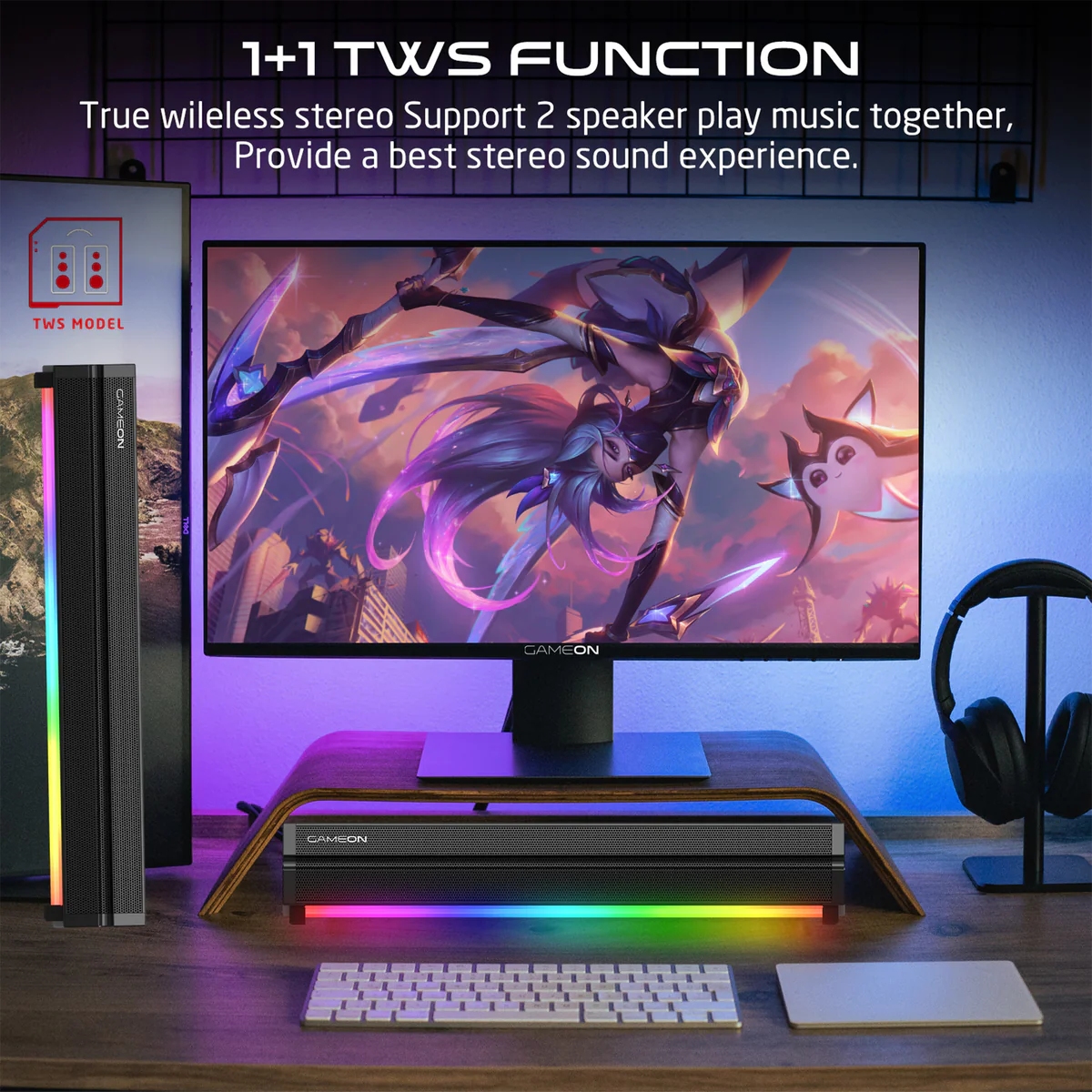 GAMEON SonicStorm X Kablosuz RGB Gaming Soundbar