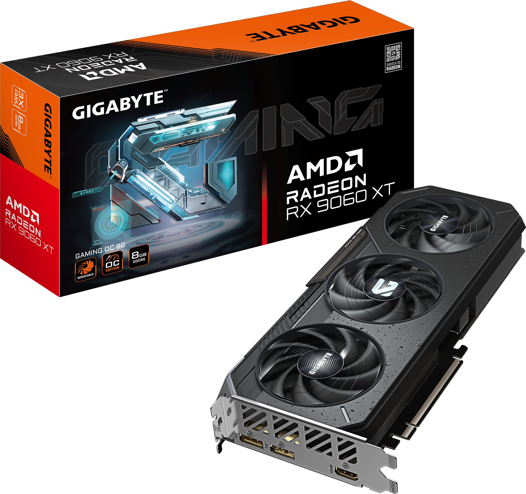 GIGABYTE 8GB RX9060XT GAMING GV-R9060XTGAMING-8GD GDDR6 128bit HDMI-DP PCIE 5.0