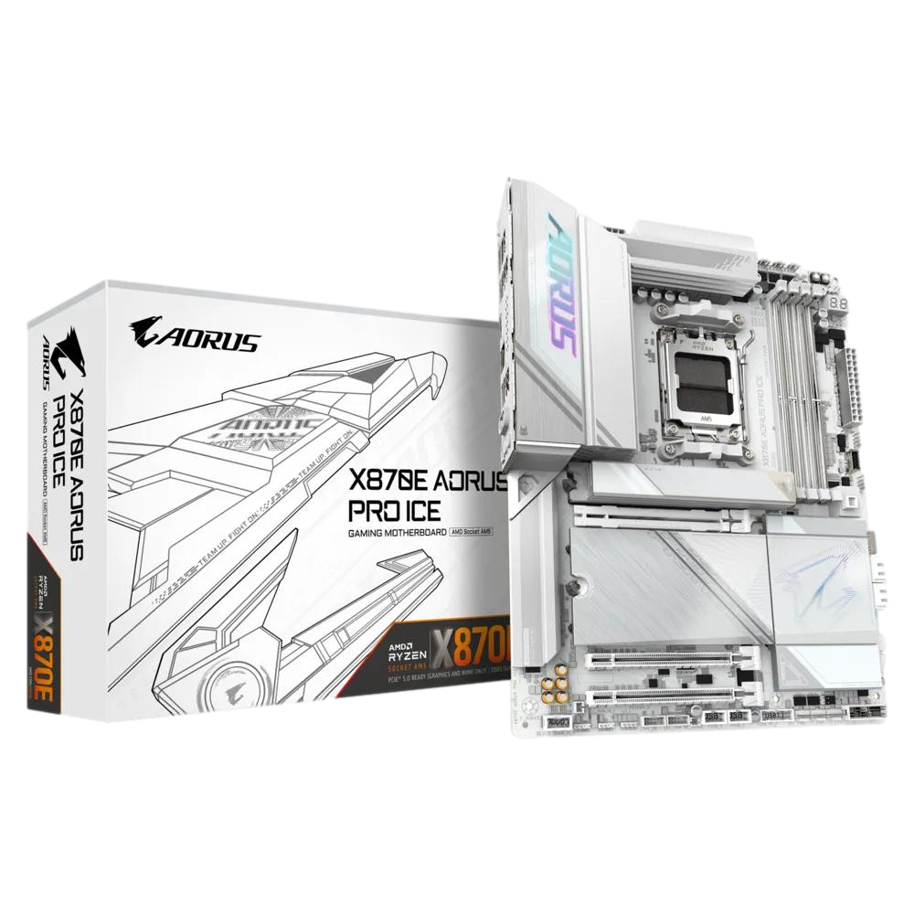 GIGABYTE AORUS PRO ICE X870E DDR5 HDMI DP PCIE 5.0 AM5 ATX BEYAZ