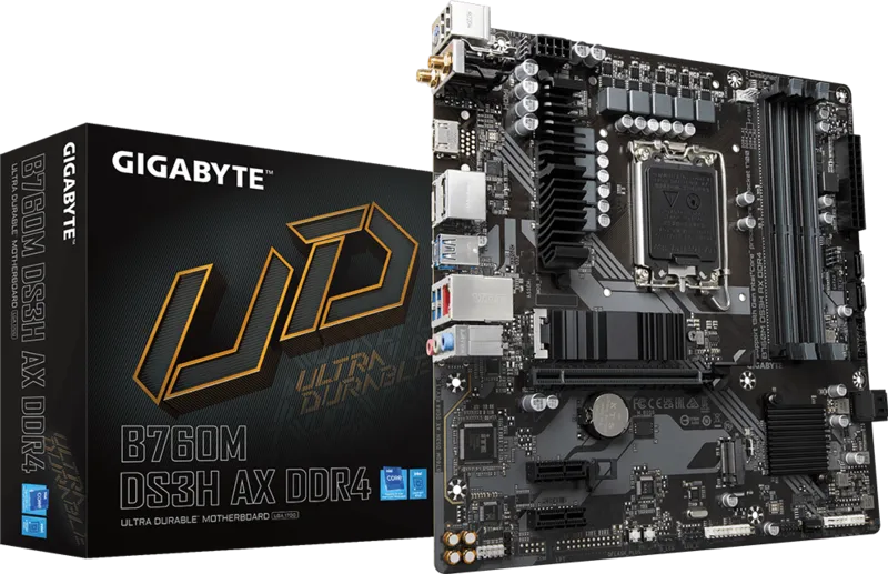 GIGABYTE B760M DS3H AX WIFI6E DDR4 HDMI TYPE-C DP PCIE 4.0 1700p mATX
