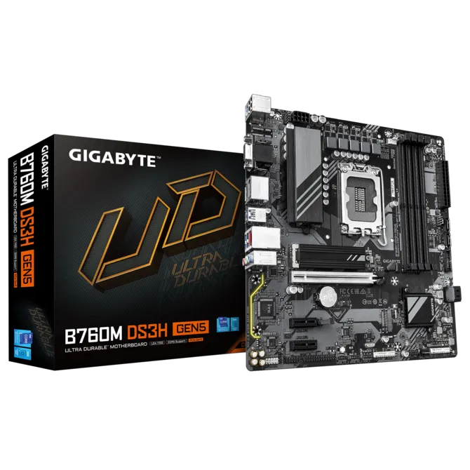 GIGABYTE B760M DS3H GEN5 DDR5 HDMI-DP TYPEC PCIE 4.0 1700p mATX