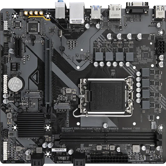 GIGABYTE B760M-E DDR5 HDMI VGA DP PCIe 4.0 16X 1700p mATX
