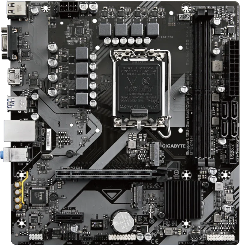 GIGABYTE B760M-H DDR5 VGA-HDMI PCIe 4.0 1700p mATX