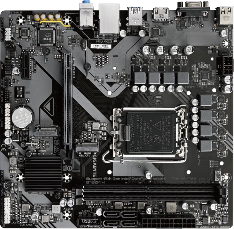 GIGABYTE B760M-H DDR5 VGA-HDMI PCIe 4.0 1700p mATX