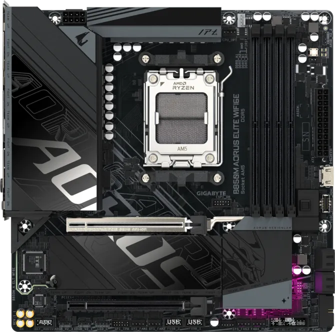 GIGABYTE B850M AORUS ELITE WIFI6E DDR5 HDMI-TP TYPEC PCEI 5.0 AM5 mATX